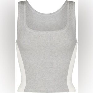 NWT Skims Cotton Rib Tank in Light Heather Grey Size XXS